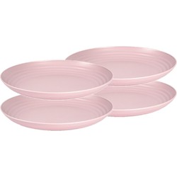 Set van 4x stuks rond kunststof borden oud roze 25 cm - Dinerborden