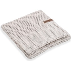 Knit Factory Vinz Gebreid Plaid - Woondeken - Kleed - Beige - 160x130 cm