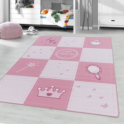 Tapijtenloods Play Vloerkleed Kinderkamer Little Princess Laagpolig Roze- 140x200 CM