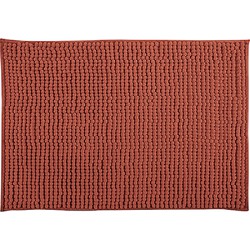 MSV Badkamerkleed/badmat tapijtje voor op de vloer - terracotta - 50 x 80 cm - Microvezel - Badmatjes