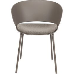 Eetkamerstoel Grijs - Zithoogte 48,5cm - 54,5x59x80,5cm - Jessica - Set van 4