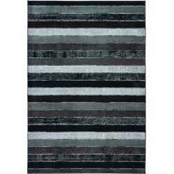 Tapijtenloods Greta Stripe Recycled Vintage Vloerkleed Laagpolig Grijs Groen- 160x230 CM