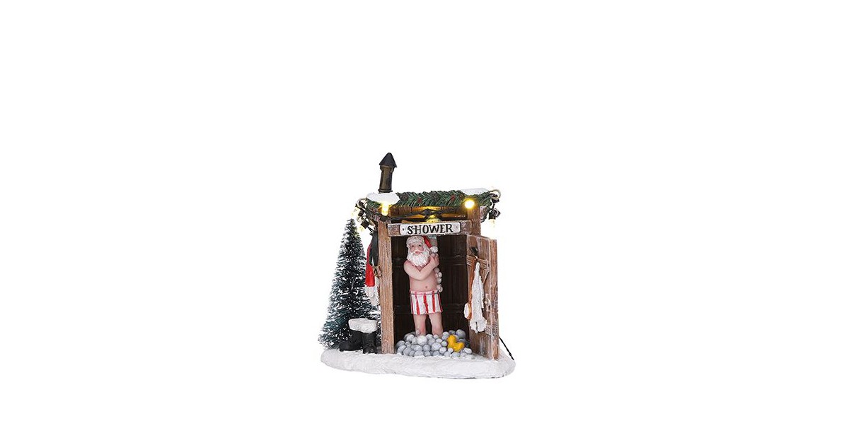 LuVille Kerstdorp Miniatuur Naakte Kerstman - L10 x B8,5 x H11 cm