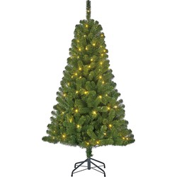 Groene led verlichte kerstboom/kunstboom 120 cm - Kunstkerstboom