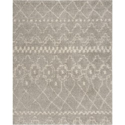 Safavieh Shaggy Indoor Woven Area Rug, Arizona Shag Collection, ASG750, in Grey & Ivory, 201 X 279 cm