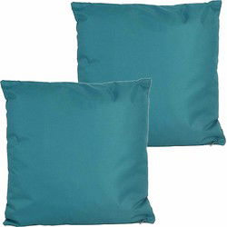 Anna's collection buitenkussen - 2x - petrol blauw - 60 x 60 cm - Sierkussens