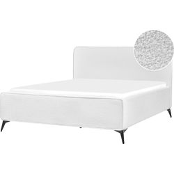 VALOGNES - Bed - Gebroken wit - 160 x 200 cm - Bouclé