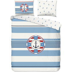Pure We are Sailing Dekbedovertrek Blauw-1-persoons (140 x 200/220 cm)
