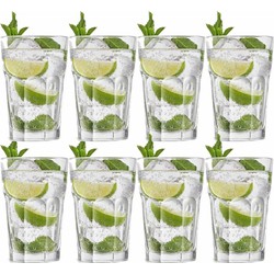 8x Drink/water glazen 440 ml - Drinkglazen