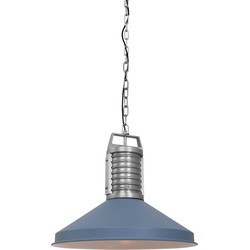 Hanglamp - Anne Light & Home - Metaal - Industrieel - E27 - L: 55cm - Voor Binnen - Woonkamer - Eetkamer - Blauw