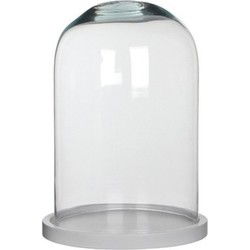 Mica Decorations Stolp Hella - glas en wit eikenhout - 21 x 30 cm - Decoratieve stolpen