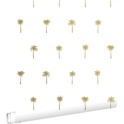 ESTAhome behang palmbomen wit en goud - 0,53 x 10,05 m - 139158