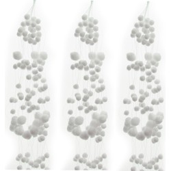 6x stuks sneeuwballen slinger 78 cm sneeuwversiering slingers - Decoratiesneeuw