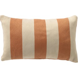 Dutch Decor CYRUS - Outdoor kussenhoes 30x50 cm - waterafstotend en uv-bestendig - gestreept - Peach Bloom - rood - Dutch Decor