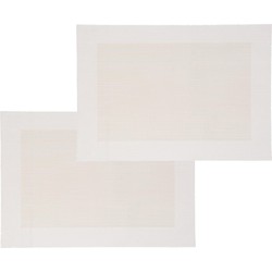 Set van 6x stuks placemats wit/ivoor texaline 50 x 35 cm - Placemats