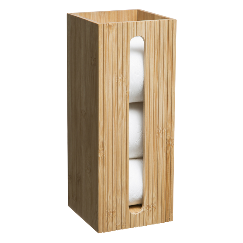 Nordix Wc Rolhouder - Staand - Bamboe - Toiletrolhouder - Opbergbox - Badkamer - Smal - Toiletkastje - 