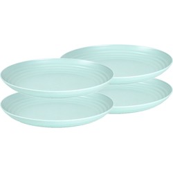 Set van 8x stuks rond kunststof borden groen 25 cm - Dinerborden