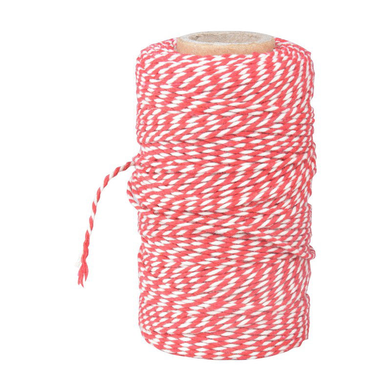 Keuken bindtouw - 100 meter - rood/wit - 1x - slagerstouw - Keukengerei - 