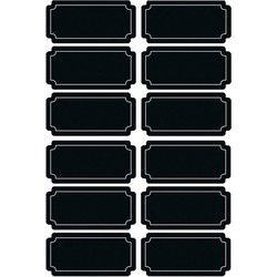 Krijtbord etiketten/stickers - 12x stuks - herschrijfbaar Keuken label - Weckpotten