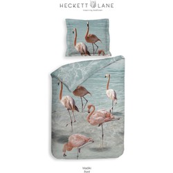 Heckett Lane Dekbedovertrek Katoen Satijn Madiki - aquatic pink 140x200/220cm