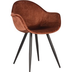 LABEL51 Eetkamerstoel Forli - Rust - Fluweel - Black Frame