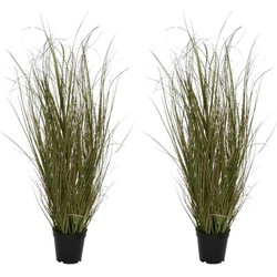 Kunstplant gras - 2x - in kunststof pot - H60 cm - Kunstplanten