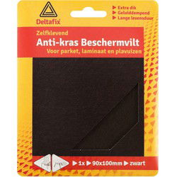 Deltafix Anti-krasvilt - knipvel - zwart - 90 x 100 mm - Meubelviltjes