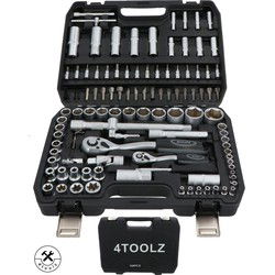 4toolz ® Doppenset 108-delig in Koffer - 72 tands Ratels 1/2" en 1/4'' Doppen en Bit-set