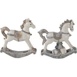 Clayre & Eef Beeld Set van 2 Paard Wit Kunststof