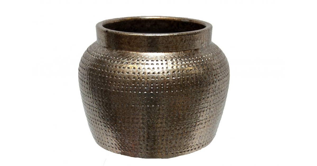 HS Potterie Zilver Goud pot Marrakesh - Zilver Goud pot 24x21