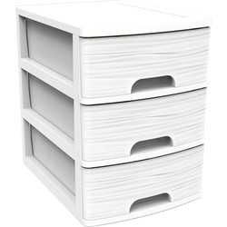Ladenkast/bureau organizer wit A5 3x lades stapelbaar L27 x B36 x H35 cm - Ladeblok