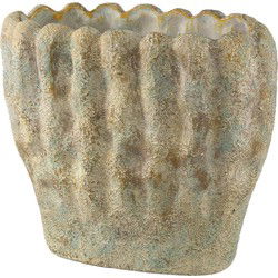 PTMD Bloempot Contina - 40x20x36 cm - Cement - Groen