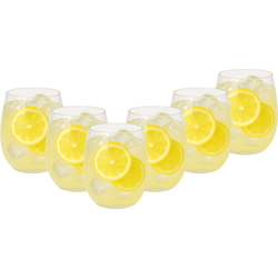OTIX Kunststof Drinkglazen - 6 Stuks - Waterglazen -- Limonadeglazen - Strand - Camping Servies - 400ML - Glazen - OCEANI