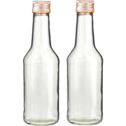 HI Fles - 10x - met schroefdop - transparant - 200 ml - glas - Karaffen