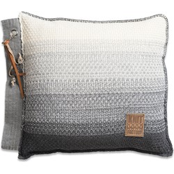 Knit Factory Mae Sierkussen - Licht Grijs Mêlee - 50x50 cm - Inclusief kussenvulling