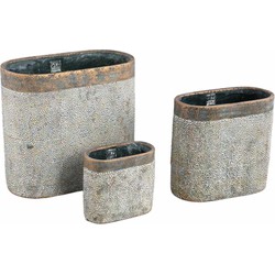 PTMD Gino Bloempot - 40 x 20 x 36 cm  - Cement - Goud