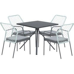 5-delige tuinset Dido stoelen zachtgroen - Rimini tafel