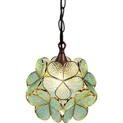 LumiLamp Hanglamp Tiffany  21x21x17/90 cm  Groen Glas Hanglamp Eettafel