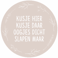 Label2X Muurcirkel kids kusje hier wreath 60 cm / Dibond - 60 cm