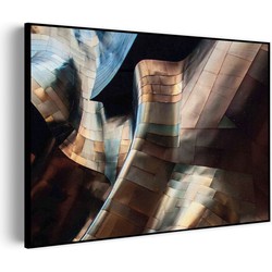 Muurwerken Akoestisch Schilderij - Gebogen Stalen Platen - Twisted Metal - Geluidsdempend Wandpaneel - Wanddecoratie - Geluidsisolatie - PRO (AW 0.90) XXL (150x107)