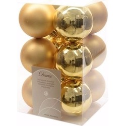 Chique Christmas kerstboom decoratie kerstballen goud 12 stuks - Kerstbal