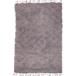 Vloerkleed Berber Grijs Wol - Bodilson- 170 x 240 cm- 170 x 240 cm - (M) Grijs/Antraciet - Katoen, Polyester