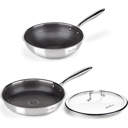 Rosmarino HexaPRO Pannenset 3delig - Pannen - Koekenpan 28 cm - Wokpan 28 cm - met glazen deksel