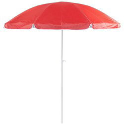 Strand/tuin parasol verstelbaar - rood - nylon - 200 cm - Parasols