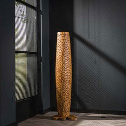 Vloerlamp Naturel Gerecycled Teakhout - 40x40x145cm