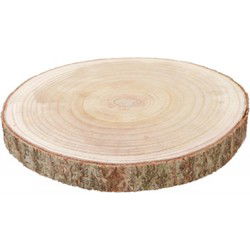 Chaks Kaarsenplateau boomschijf met schors - hout - D38 x H4 cm - rond - Kaarsenplateaus