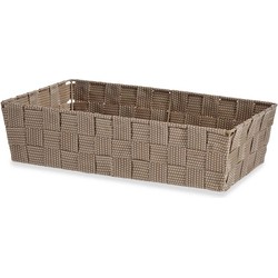 Kast/badkamer opbergmandjes beige 34 x 21 x 8,5 cm - Opbergmanden