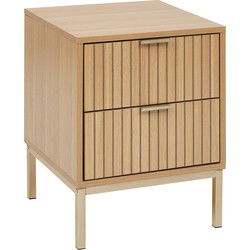 5Five® Nachtkastje Tasso met Paneelfront met 2 Lades - Bruin