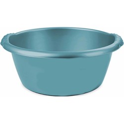 Turquoise blauwe afwasbak/afwasteil rond 15 liter 42 cm - Afwasbak