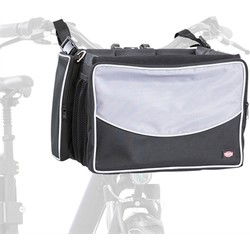 TRIXIE FIETSMAND VOOR AAN STUUR NYLON ZWART / GRIJS 41X26X26 CM
